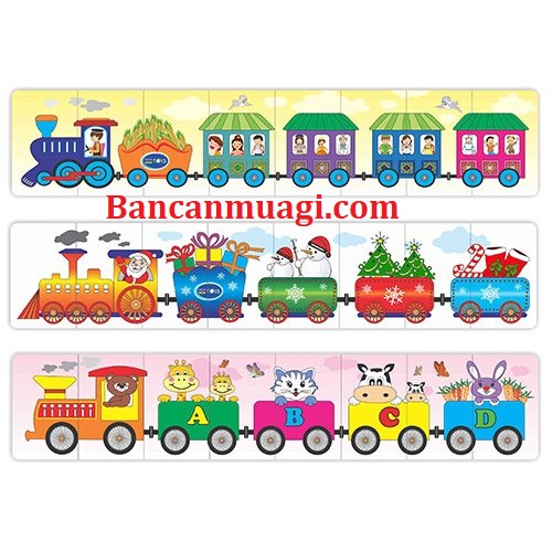 Đồ chơi Bộ ba xe lửa bằng Gỗ
