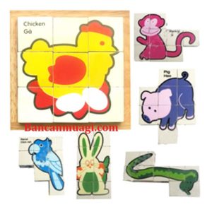 Đồ chơi Bộ lắp ghép 6 thú bằng Gỗ