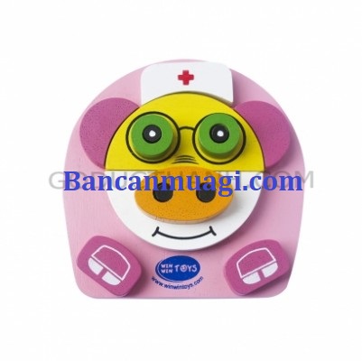 Đồ chơi Xếp hình bác sỹ heo bằng Gỗ